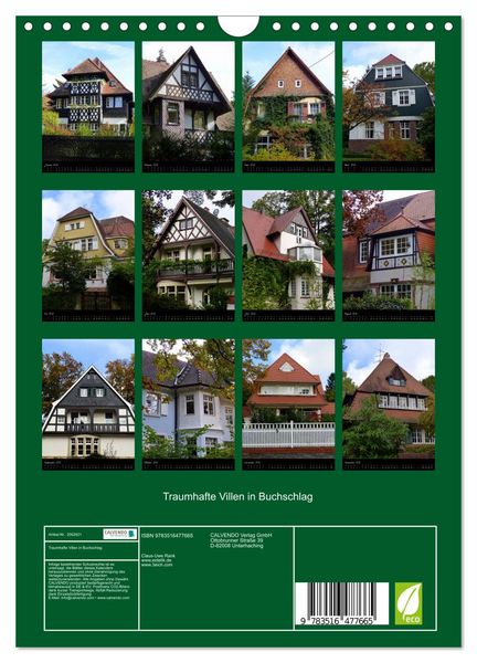 Produktbild: Traumhafte Villen in Buchschlag (Wandkalender 2026 DIN A4 hoch), CALVENDO Monatskalender