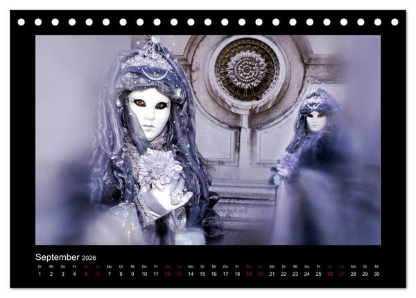 Produktbild: Venezianischer Karneval (Tischkalender 2026 DIN A5 quer), CALVENDO Monatskalender