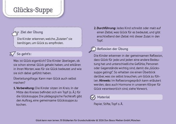Produktbild: Gl&uuml;ck kann man lernen. 30 Bildkarten f&uuml;r Grundschulkinder
