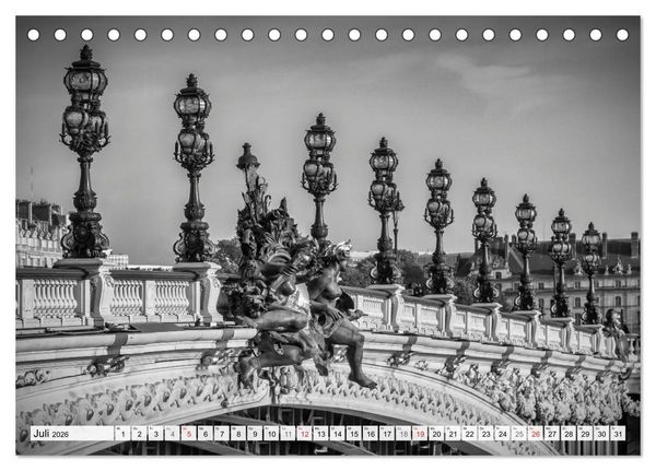 Produktbild: PARIS Monochrome Impressionen (Tischkalender 2026 DIN A5 quer), CALVENDO Monatskalender