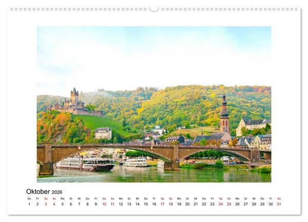 Produktbild: Cochem - an der Mosel (hochwertiger Premium Wandkalender 2026 DIN A2 quer), Kunstdruck in Hochglanz
