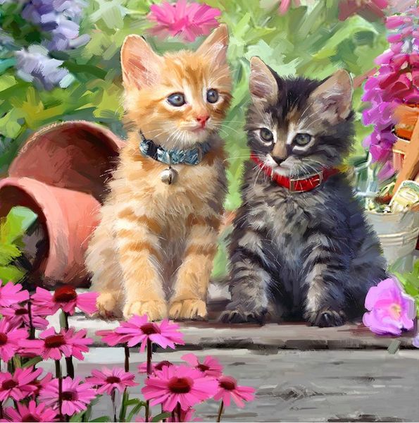 Produktbild: Crystal Art Katzenfreunde 18x18cm