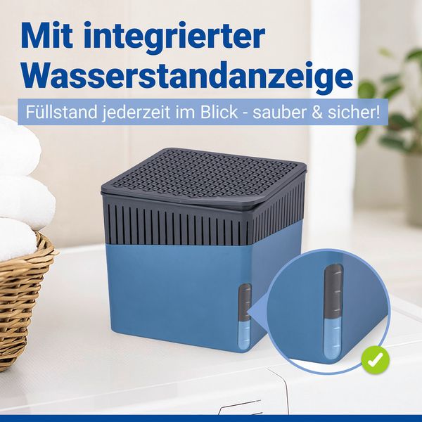 Produktbild: Raumentfeuchter Mod. Cube Blau 1000 g, 2er Set, beugt Schimmel und Ger&uuml;chen vor