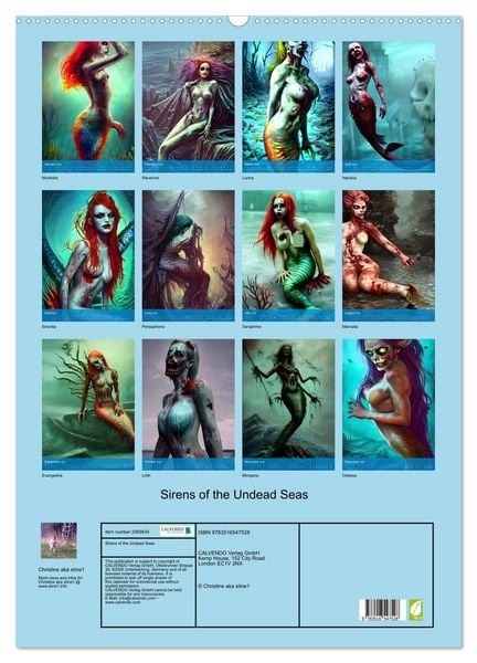 Produktbild: Sirens of the Undead Seas (Wall Calendar 2026 DIN A2 portrait), CALVENDO 12 Month Wall Calendar