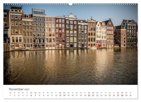 Produktbild: Amsterdam - Wasserstra&szlig;en und Grachten (hochwertiger Premium Wandkalender 2027 DIN A2 quer), Kunstdruck in Hochglanz