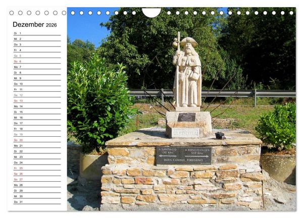 Produktbild: Jakobsweg - Camino Frances (Wandkalender 2026 DIN A4 quer), CALVENDO Monatskalender