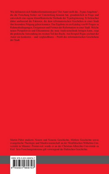 Produktbild: Die Typologisierbarkeit von St&auml;dtereformation und die Stadt Riga als Beispiel