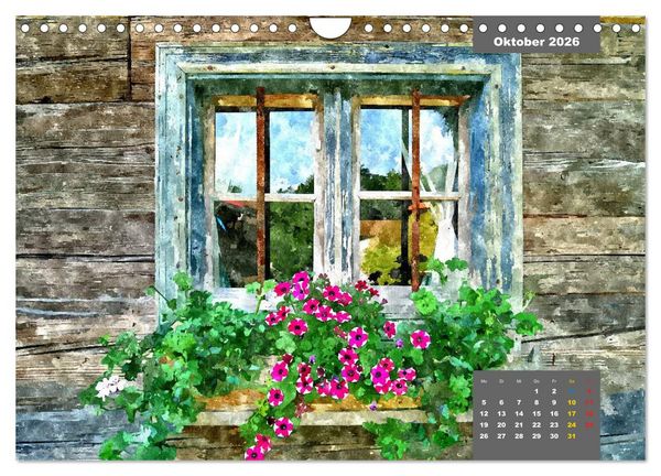 Produktbild: Heimatliches Bayern in Aquarell (Wandkalender 2026 DIN A4 quer), CALVENDO Monatskalender