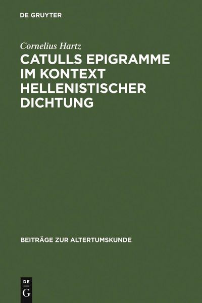 Produktbild: Catulls Epigramme im Kontext hellenistischer Dichtung