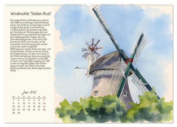 Produktbild: Deutschlands sch&ouml;nste Windm&uuml;hlen (hochwertiger Premium Wandkalender 2026 DIN A2 quer), Kunstdruck in Hochglanz