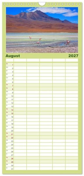 Produktbild: Familienplaner 2027 - Bolivien - Die geheime Perle S&uuml;damerikas mit 5 Spalten (Wandkalender, 21 x 45 cm) CALVENDO