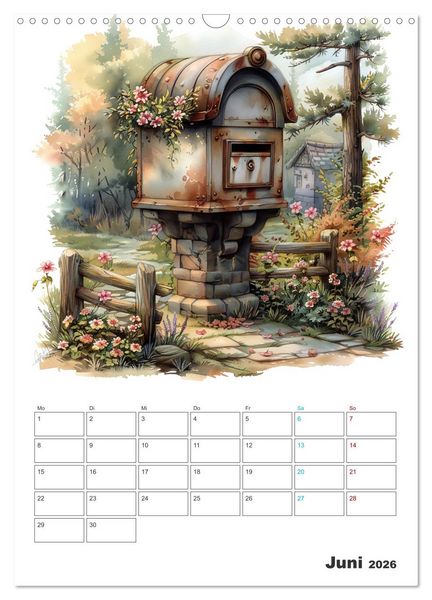 Produktbild: Zeitreise - Der vintage Briekasten Kalender (Wandkalender 2026 DIN A3 hoch), CALVENDO Monatskalender