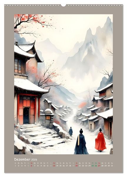 Produktbild: Berge, Pagoden, Tempel (Wandkalender 2026 DIN A2 hoch), CALVENDO Monatskalender