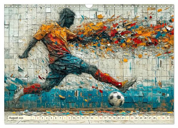 Produktbild: Fu&szlig;ball Graffiti - sportliche Kunst (Wandkalender 2026 DIN A3 quer), CALVENDO Monatskalender