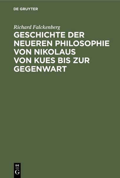 Produktbild: Geschichte der neueren Philosophie von Nikolaus von Kues bis zur Gegenwart