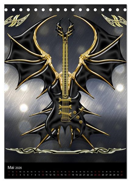 Produktbild: Heroische Gitarren (Tischkalender 2026 DIN A5 hoch), CALVENDO Monatskalender