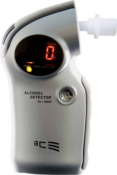 ACE AL6000 Alkoholtester Silber 0.0 bis 4 ‰ auswechselbarer Sensor, inkl. Display