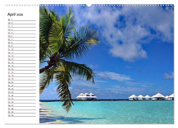 Produktbild: So sch&ouml;n sind die Malediven (Wandkalender 2026 DIN A2 quer), CALVENDO Monatskalender