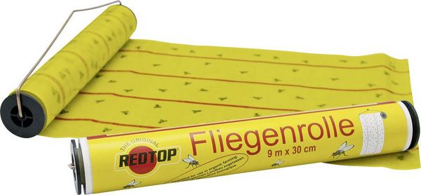 Produktbild: Redtop Fliegenrolle 31006 Fliegenfalle Klebefolie, Lockstoff (L x B) 9 m x 0.3 m Gelb 1 St.