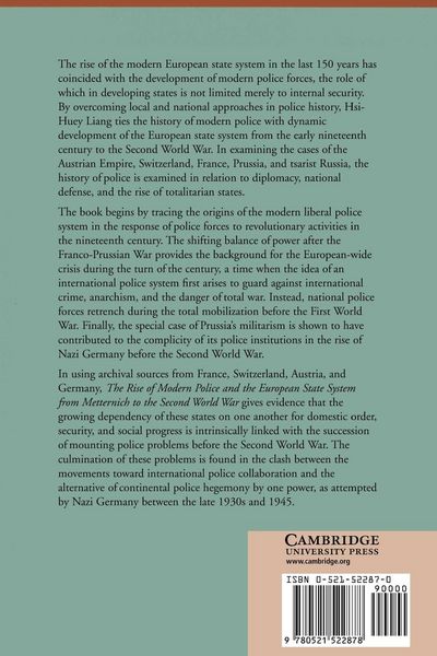 Produktbild: The Rise of Modern Police and the European State System from Metternich to the Second World War