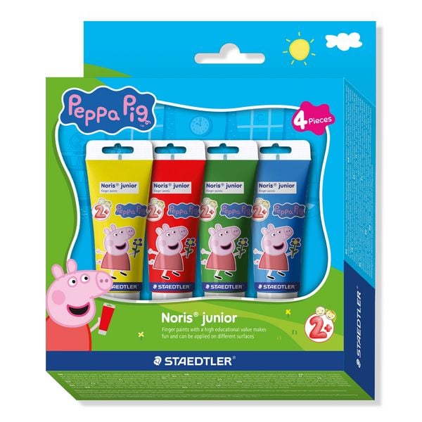 Produktbild: STAEDTLER Fingermalfarbe Noris junior Peppa Pig, 4 Farben, 75ml Tuben
