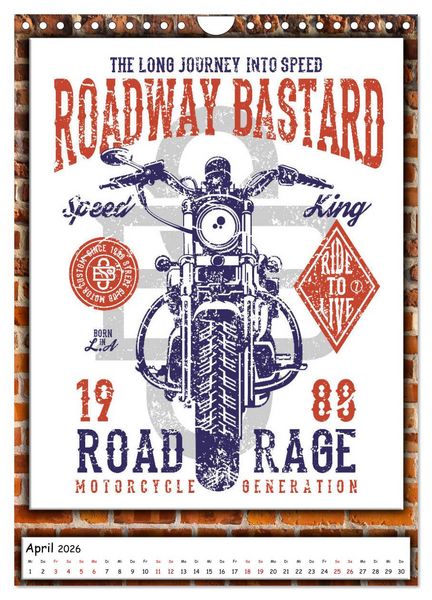 Produktbild: Motorrad - nostalgische Momente (Wandkalender 2026 DIN A4 hoch), CALVENDO Monatskalender