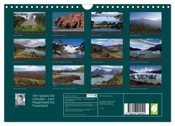 Produktbild: Von Iguaz&uacute; bis Ushuaia - vom Regenwald bis Feuerland (Wandkalender 2026 DIN A4 quer), CALVENDO Monatskalender