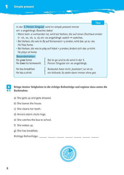 Produktbild: Klett 10-Minuten-Training Englisch Simple Present und Present Progressive 5. Klasse