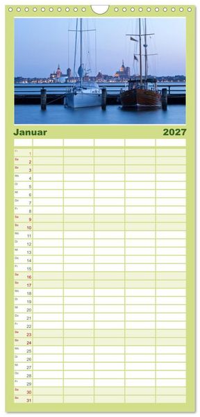 Produktbild: Familienplaner 2027 - Stralsund - Momente einer Reise mit 5 Spalten (Wandkalender, 21 x 45 cm) CALVENDO