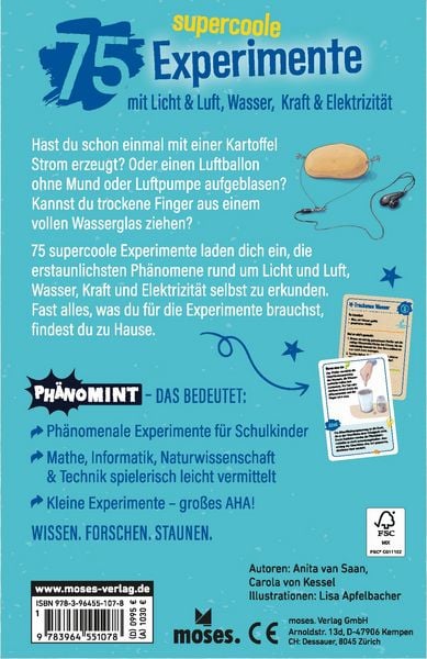 Produktbild: Ph&auml;noMINT 75 supercoole Experimente mit Licht & Lu