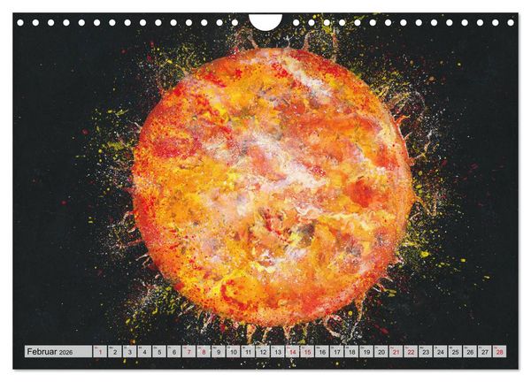 Produktbild: Gemaltes Weltall (Wandkalender 2026 DIN A4 quer), CALVENDO Monatskalender