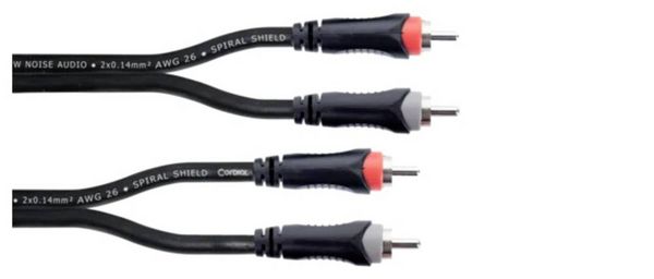 Produktbild: Cordial 14837 Klinke / Cinch Audio Anschlusskabel [2x Cinch-Stecker - 2x Cinch-Stecker] 3 m Schwarz PVC-Mantel, Zwillingsleitung
