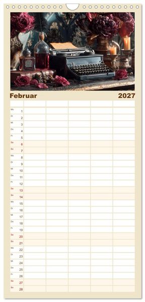 Produktbild: Familienplaner 2027 - Zeitgefl&uuml;ster mit 5 Spalten (Wandkalender, 21 x 45 cm) CALVENDO