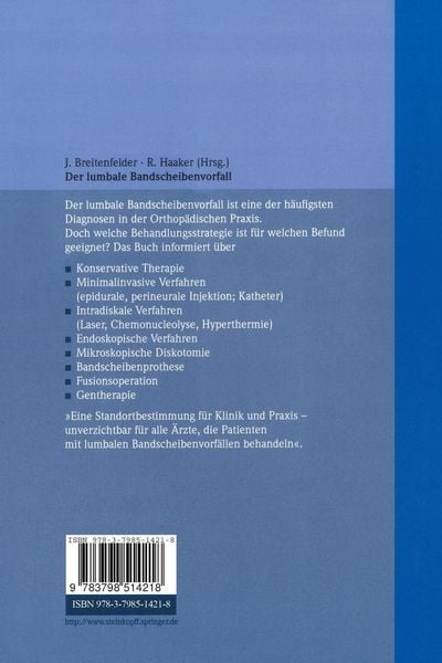 Produktbild: Der lumbale Bandscheibenvorfall