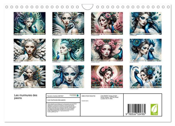 Produktbild: Les murmures des paons (Calendrier mural 2026 DIN A4 vertical), CALVENDO calendrier mensuel