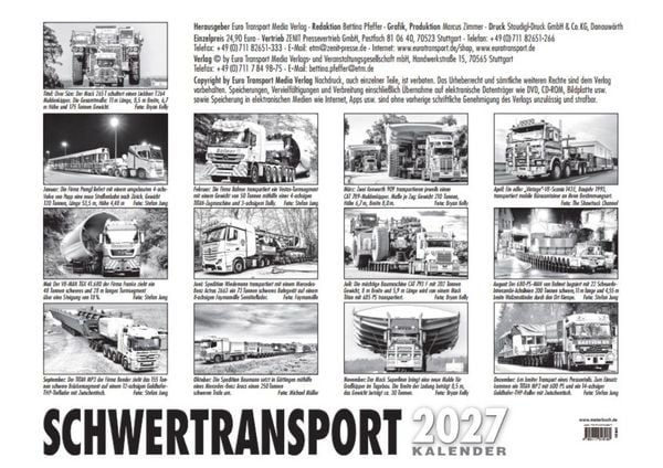 Produktbild: Schwertransporter Kalender 2027