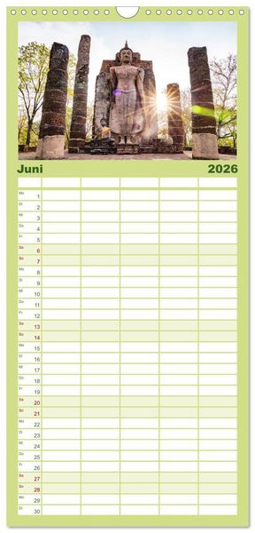 Produktbild: Familienplaner 2026 - Thailand - Welterbe Sukothai mit 5 Spalten (Wandkalender, 21 x 45 cm) CALVENDO