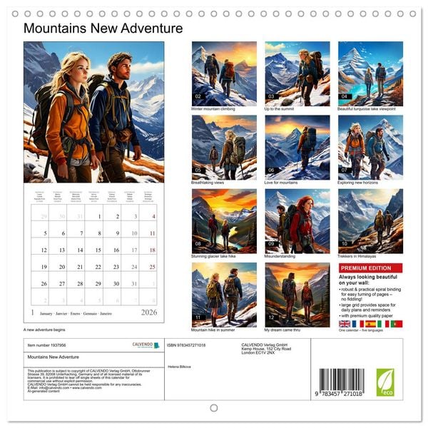 Produktbild: Mountains New Adventure (Wall Calendar 2026 12 &times; 12 Inch) CALVENDO 12 Month Wall Calendar