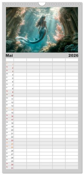 Produktbild: Familienplaner 2026 - FABELWESEN M&auml;rchenhafte Tr&auml;ume mit 5 Spalten (Wandkalender, 21 x 45 cm) CALVENDO