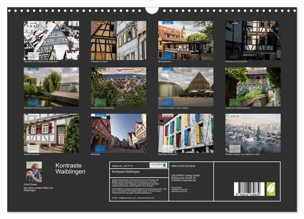 Produktbild: Kontraste Waiblingen (Wandkalender 2026 DIN A3 quer), CALVENDO Monatskalender