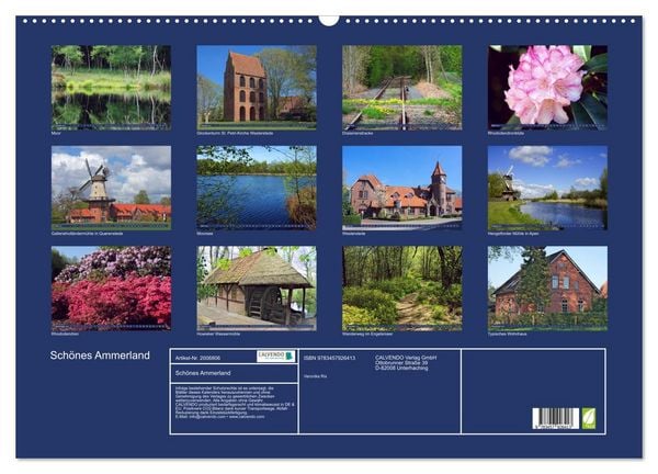 Produktbild: Sch&ouml;nes Ammerland (Wandkalender 2026 DIN A2 quer), CALVENDO Monatskalender