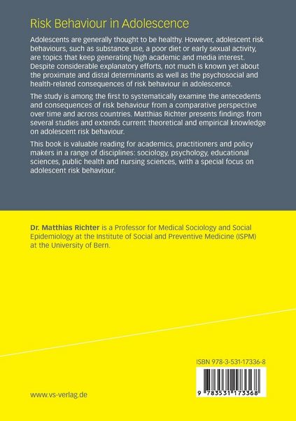 Produktbild: Risk Behaviour in Adolescence