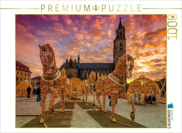 Produktbild: CALVENDO Puzzle Lichterwelt auf dem Domplatz | 1000 Teile Lege-Gr&ouml;&szlig;e 64x48cm Foto-Puzzle f&uuml;r gl&uuml;ckliche Stunden