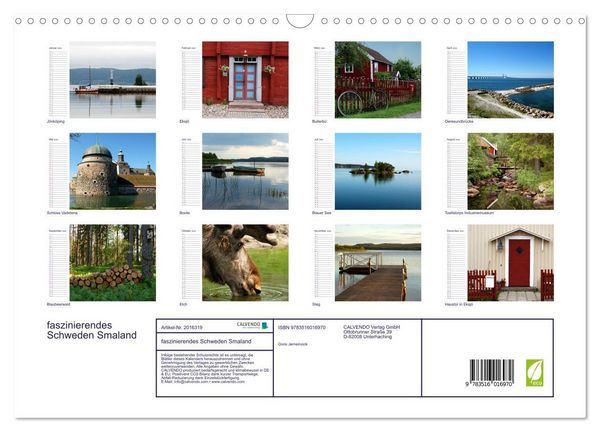 Produktbild: faszinierendes Schweden Smaland (Wandkalender 2026 DIN A3 quer), CALVENDO Monatskalender