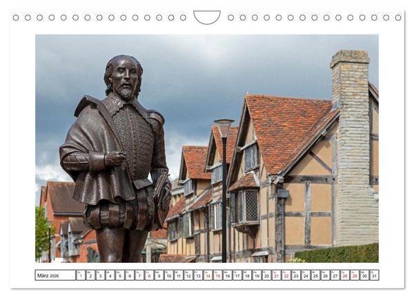 Produktbild: Stratford upon Avon - Shakespeare-Stadt (Wandkalender 2026 DIN A4 quer), CALVENDO Monatskalender