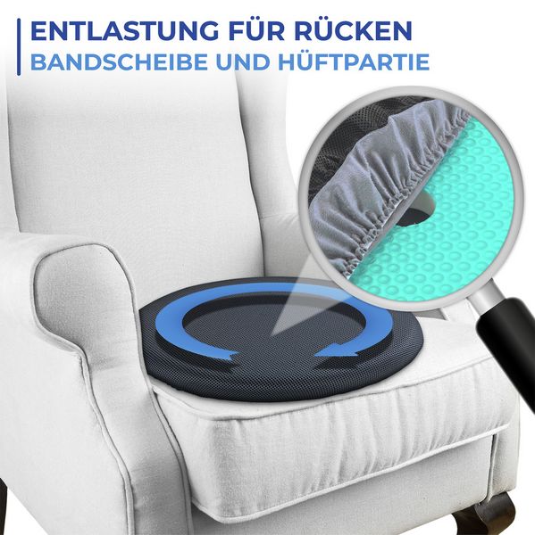 Produktbild: Gel Dreh-Sitzkissen Mod. Komfort, Orthop&auml;disches Visco-Drehkissen