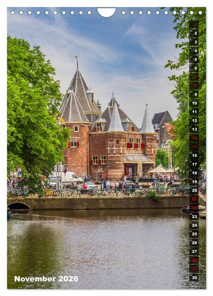 Produktbild: AMSTERDAM Charmantes Stadtherz (Wandkalender 2026 DIN A4 hoch), CALVENDO Monatskalender