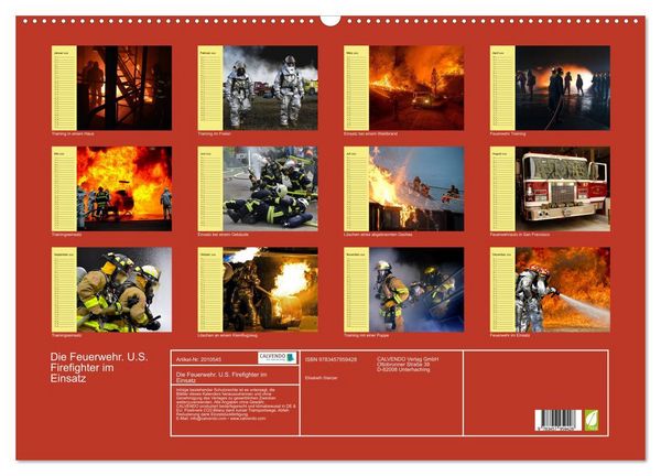 Produktbild: Die Feuerwehr. U.S. Firefighter im Einsatz (Wandkalender 2026 DIN A2 quer), CALVENDO Monatskalender