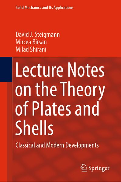 Produktbild: Lecture Notes on the Theory of Plates and Shells