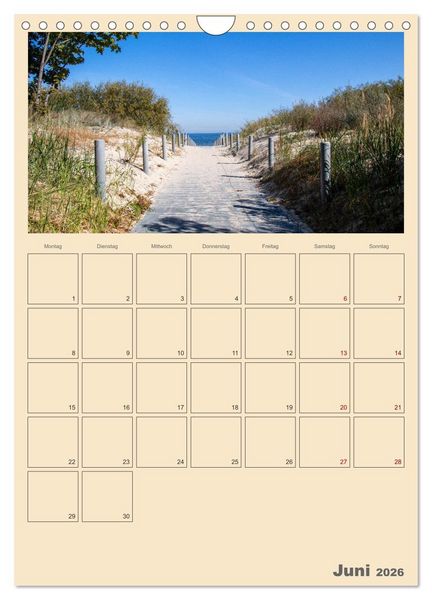 Produktbild: Usedom Ostsee - Terminplaner (Wandkalender 2026 DIN A4 hoch), CALVENDO Monatskalender